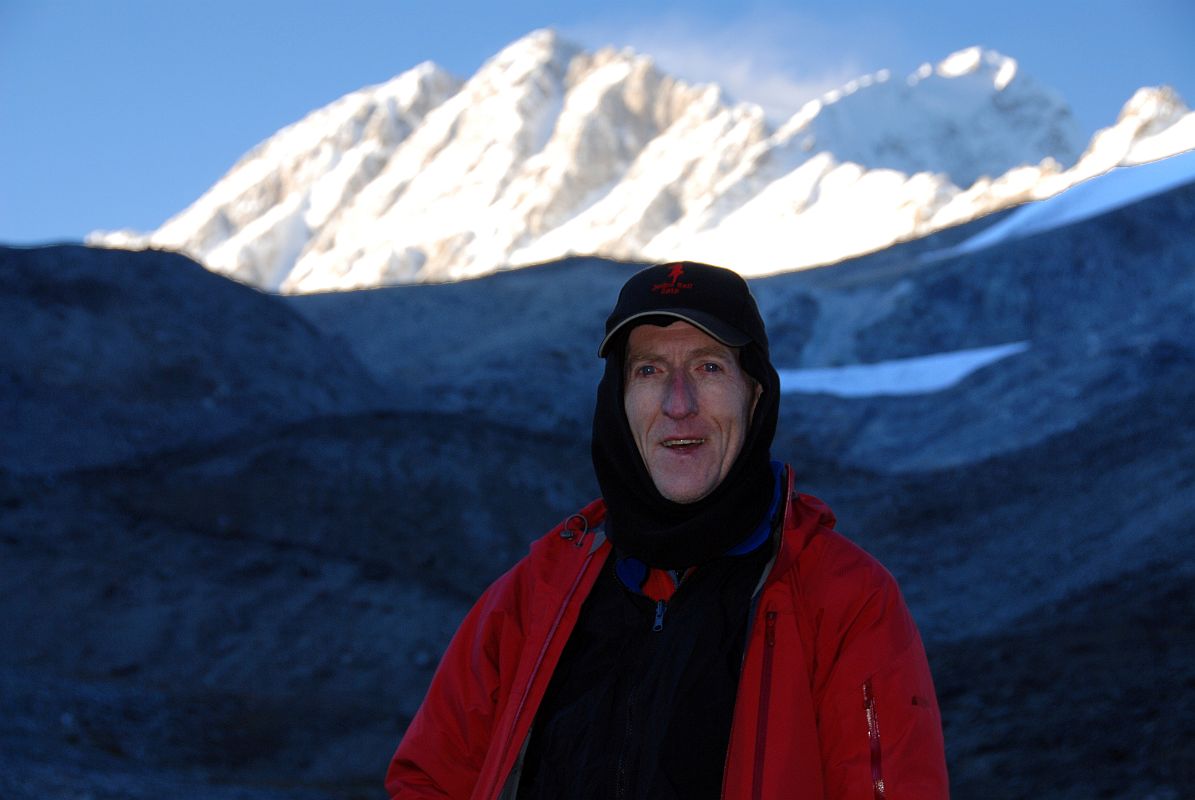 32 Jerome Ryan At Shishapangma Southwest Advanced Base Camp Just Before Sunset Jerome Ryan at Shishapangma Southwest Advanced Base Camp (5276m) waiting for sunset.